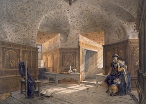 Prisión del Rey Erik XIV, hijo de Gustavo I, en Gripsholm, pub. c. 1853-64 de Karl Johann Billmark