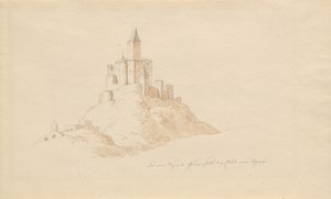 El viejo castillo Gutenfels en Caub am Rhein de Karl Julius Von Leypold
