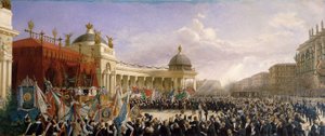 Homenaje de los cantantes austriacos a la pareja imperial el 27 de abril de 1879 de Karl Karger
