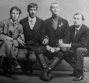Osip Mandelstam, Korney Chukovsky, Benedikt Livshits y Yury Annenkov, 1914 de Karl Karlovich Bulla