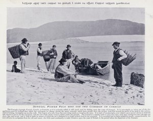 Pescadores de Donegal que usan el curragh o coracle (foto en b/n) de Karl Karlovich Piratsky