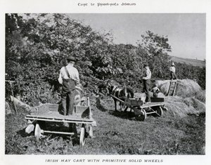 Carro de heno irlandés con ruedas sólidas primitivas de Karl Karlovich Piratsky