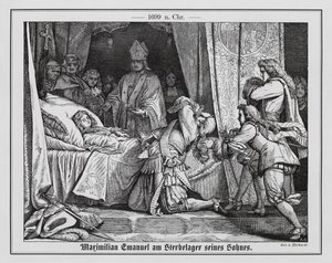 Maximiliano II Manuel, Elector de Baviera, en el lecho de muerte de su hijo