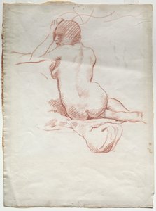 Desnudo femenino sentado de espaldas de Karl Ludwig Bernhard Buchhorn