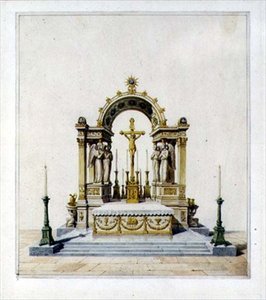 Diseño para un altar mayor neoclásico de Karl Ludwig Wilhelm Zanth