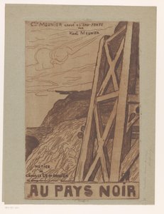 Paisaje de montaña con construcción industrial. Portada de: Lemonnier, Au Pays Noir, [1885] de Karl Meunier