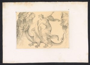 Gevecht tussen draak en vrouw Diseños y estudios de un maestro holandés del siglo XV. Siglo. Basado en los originales conservados en la Biblioteca Real de Berlín (título de la serie) de Karl Palzow