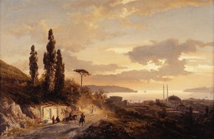 Una vista de Constantinopla y el Bósforo desde el lado asiático, 1864 de Karl Paul Themistocles von Eckenbrecher