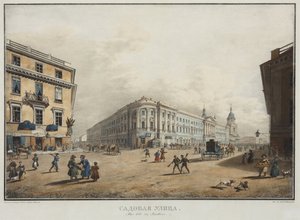 Vista de la calle Sadovaya en San Petersburgo de Karl Pavlovich Beggrov