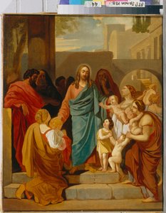Le Christ benissant les enfants (Cristo bendiciendo a los niños) - Pintura de Karl Pavlovich Briullov (Brioullov) (1799-1852), huile sur toile de Karl Pavlovich Bryullov