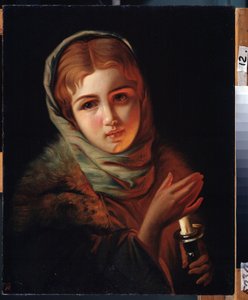 "La cita perdida" Una chica de origen social popular con expresión de decepción. Pintura de Pavel Alexandrovich Briullov (Briullov) (1840-1914) Museo Estatal de Arte, Irkutsk de Karl Pavlovich Bryullov
