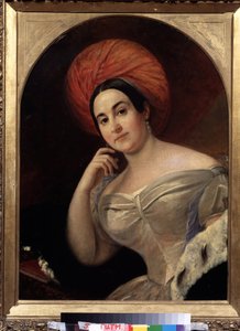"Portrait de la comedienne Ekaterina Semyonova (1786-1849)". Peinture de Karl Pavlovich Briullov (Brioullov) (1799-1852) Museo Estatal Central de Teatro A. Bakhrushin, Moscú de Karl Pavlovich Bryullov