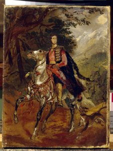 Retrato del Conde Anatole Nikolaievich Demidov (Demidoff), Primer Príncipe de San Donato (1812-1870). Pintura de Karl Pavlovich Briullov (1799-1852), óleo sobre lienzo, ca. 1831. Arte ruso de Karl Pavlovich Bryullov