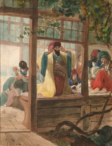 Una barbería, ca. 1849 de Karl Pavlovich Bryullov