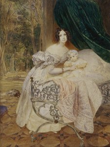 Retrato de Maria Buteneva con su hija Maria, 1835