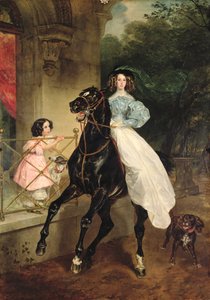 La amazona, retrato de Giovanina y Amacilia Paccini, pupilas de la condesa Samoilova, 1832