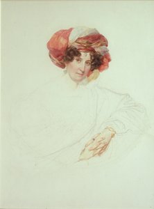 Mujer con turbante. Retrato de la Condesa Maria Grigoryevna Razumovskaya 1772-1865, de soltera Vyazemskaya, 1827-1830 de Karl Pavlovich Bryullov