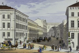Calle Millionnaya y Casa Kotomin en San Petersburgo, Primera mitad del siglo XIX de Karl Petrovich Beggrov