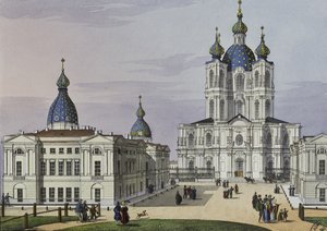 Convento Smolny de la Resurrección en San Petersburgo, primera mitad del siglo XIX