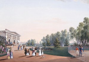 La vista del parque cerca del Palacio Yelagin, 1823