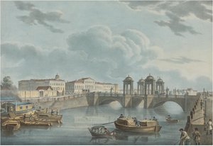 Vista de la Fontanka en el Puente Obukhov, 1823 de Karl Petrovich Beggrov