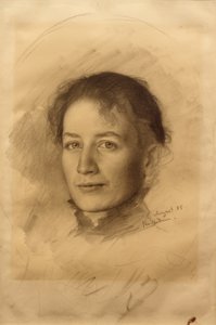 Retrato de la hermana del artista, Marie Stauffer de Karl Stauffer Bern