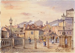 El puente Magdalenen sobre el río Wien de Karl Wenzel Zajicek