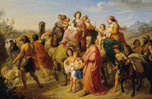 regreso a casa de jacob de Karl von Blaas