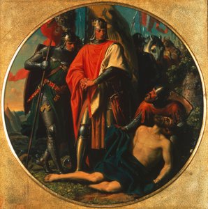 Rodolfo I de Habsburgo ante el cadáver de Ottokar cerca de Dürnkrut 1278 de Karl von Blaas