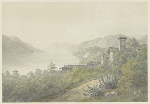 Vista desde el parque de Bellagio, en el lago de Como de Karoly Lajos Libay