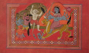 Devi de diez brazos aniquilando demonios