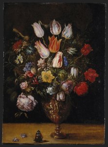 Flores en un jarrón de Kasper or Gaspar van den Hoecke
