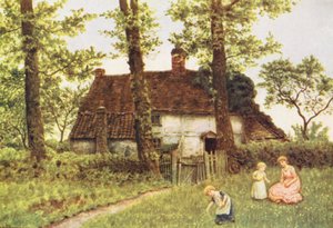 A Surrey Cottage (litografía en color) de Kate (after) Greenaway