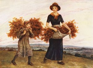 The Bracken Gatherers (litografía en color) de Kate (after) Greenaway