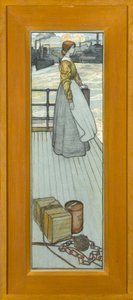 Waiting for the Dartmouth Ferry, c.1910 (tiza sobre papel azul) de Kate Blackmore