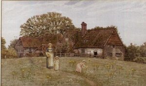 Recogiendo flores de primavera de Kate Greenaway