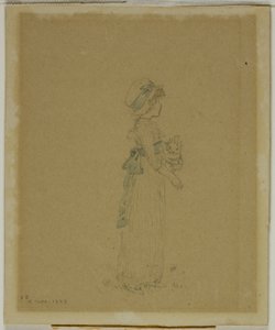 Niña con gato de Kate Greenaway