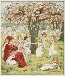 Cómo se llevaron a sus hijos, de El Flautista de Hamelín, pub. 1888 de Kate Greenaway