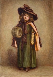 Niña con manguito (acuarela) de Kate Greenaway
