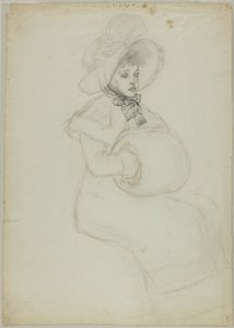 Niña sentada con manguito de Kate Greenaway