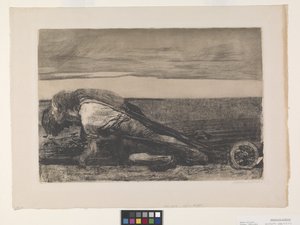 Die Pflüger (Los aradores) (aguafuerte y aguatinta sobre chine collé) de Käthe Kollwitz