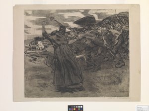 Losbruch (Brote) (aguafuerte y aguafuerte con fondo blando) de Käthe Kollwitz