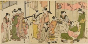 Alrededor del Kotatsu de Katsukawa Shuncho