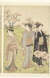 Admira la flor de cerezo en Asukayama de Katsukawa Shuncho