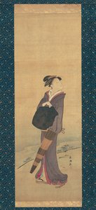 Chica en la orilla del río de Katsukawa Shuncho