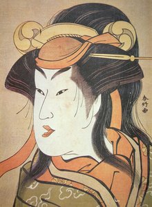 Cabeza de actor japonés masculino en papel femenino, c.1787-88
