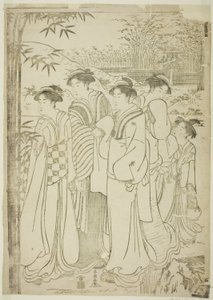 Parodia de los siete sabios del bosque de bambú de Katsukawa Shuncho