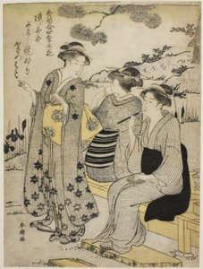 Lirios de orejas de conejo en otoño, de la serie "Las mejores odas sobre flores de las cuatro estaciones (Shuku awase, shiki no hana)" de Katsukawa Shuncho