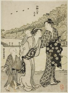 Estanque Shinobazu, de la serie "Ocho vistas de Edo (Koto hakkei)" de Katsukawa Shuncho