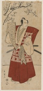 Ichikawa Monnosuke II como un señor sosteniendo una bandera, 1791